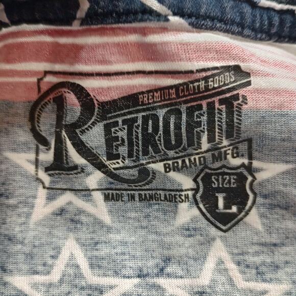 Retrofit Men’s Cotton Star Stripe Patriotic Graphic Tee - Picture 5 of 7